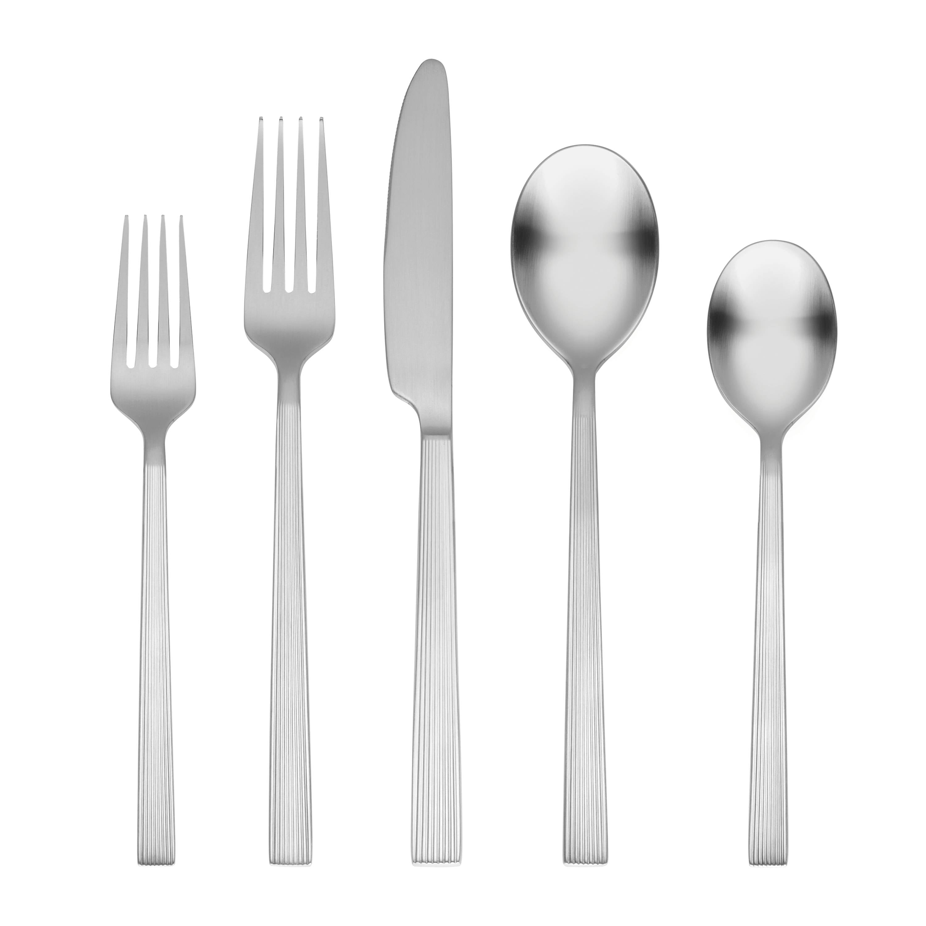 Better Homes & Gardens, River Satin 42-Piece Stainless Steel Flatware Set, Service for 8