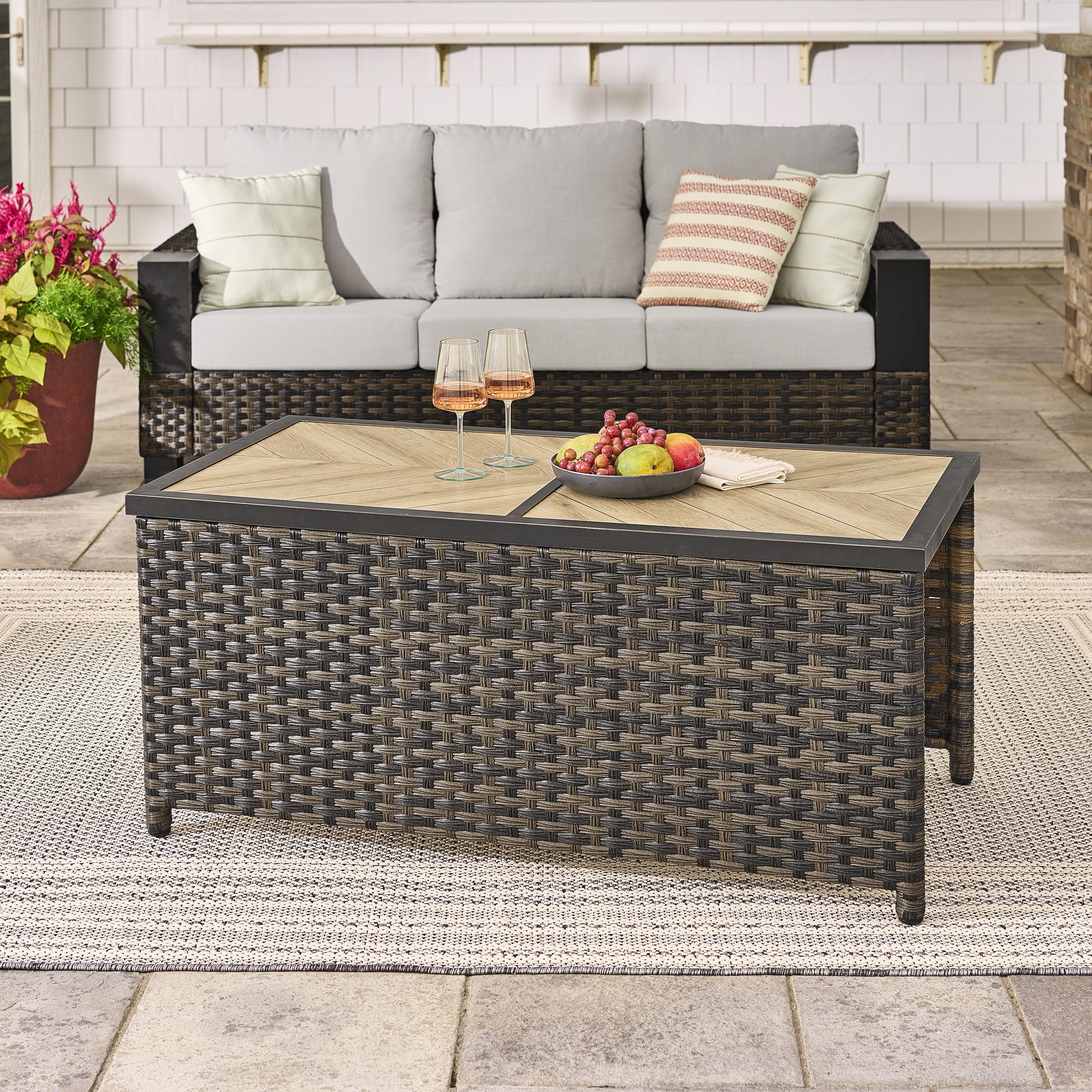 Walmart daily deals:  Better Homes & Gardens Rockport Ceramic Tile Outdoor Coffee Table, Brown