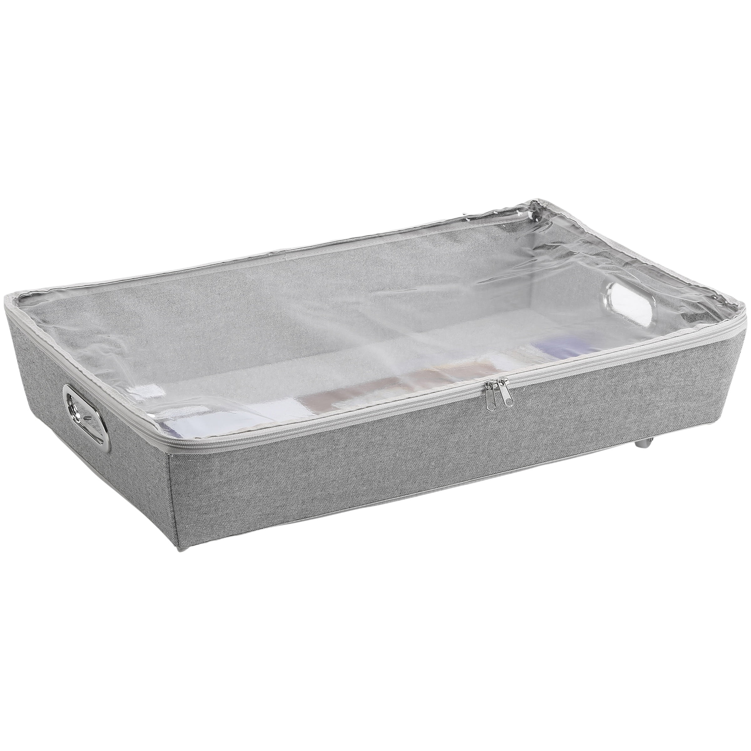 Better Homes & Gardens Rolling Polyester & Cotton Under Bed Zippered Storage Bin, Closet Organizers, 26" x 15" - Walmart.com
