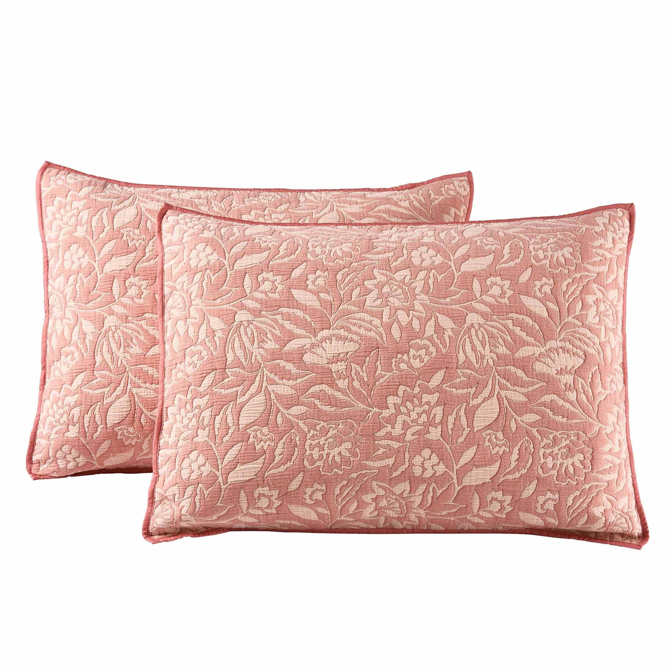 Better Homes & Gardens Floral Matelasse Pillow Shams, Rose, Standard, 2