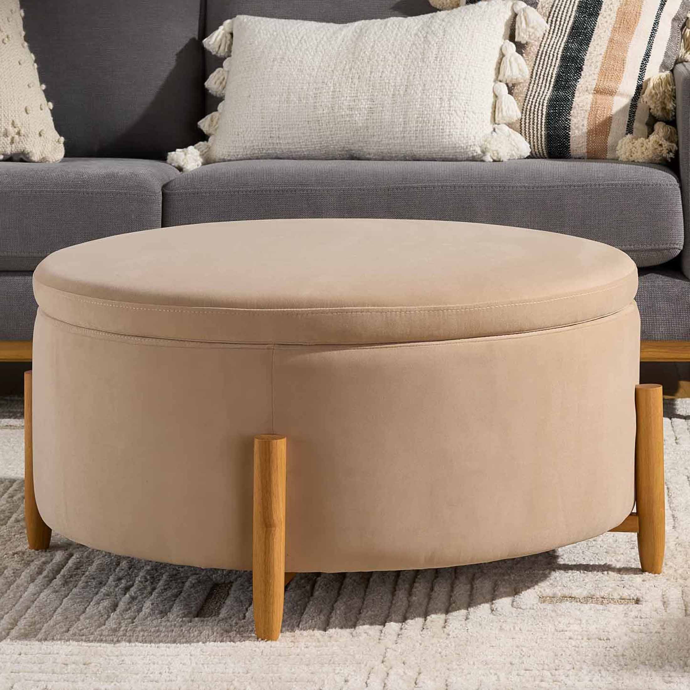 Large beige ottoman discount