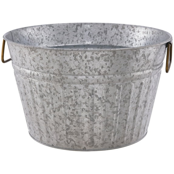Better Homes & Gardens - Galvanized Round Tub, 15 IN D x 9 IN H