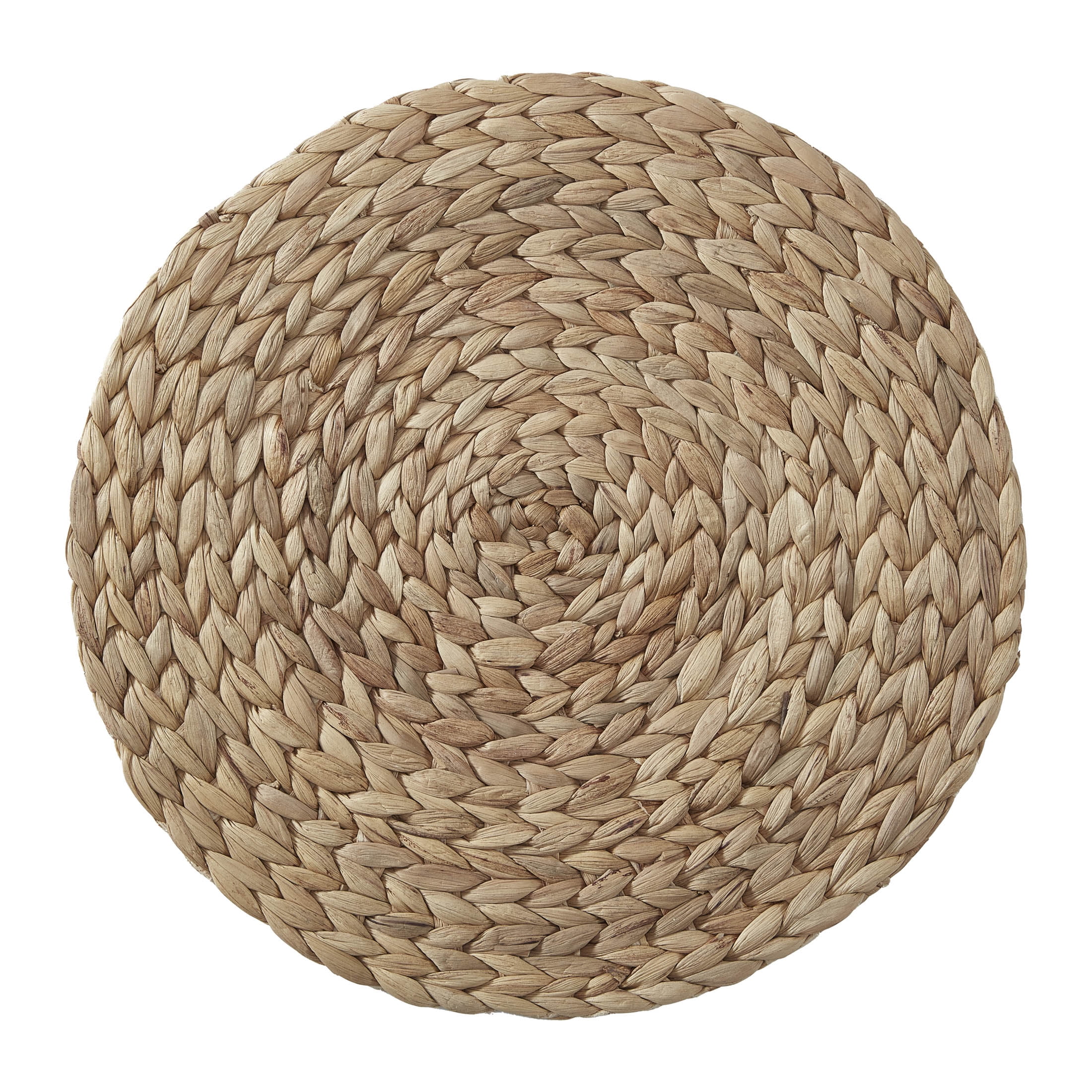 Better Homes & Gardens Round Natural Water Hyacinth Weave,Table Placemat, 15"