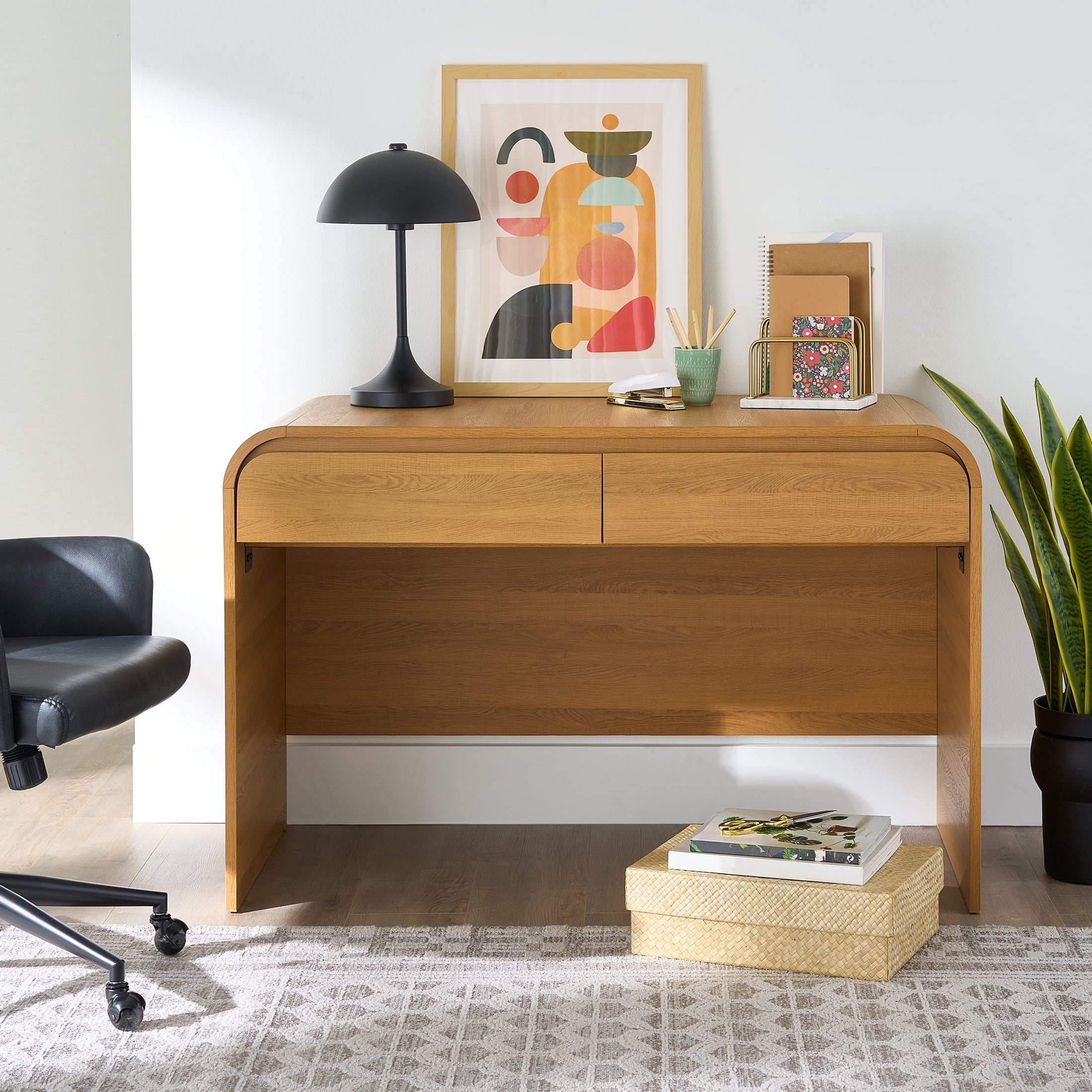 Better Homes Gardens Juliet Rounded Arc Desk Light Honey Finish