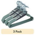 (3 pack) Better Homes & Gardens Rubber Hangers, Non-Slip Clothing Hangers, 10 Pack, Green River, Rubberized