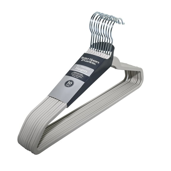 Better Homes & Gardens Non-Slip Rubberized Hangers – 10-Pack, Beige