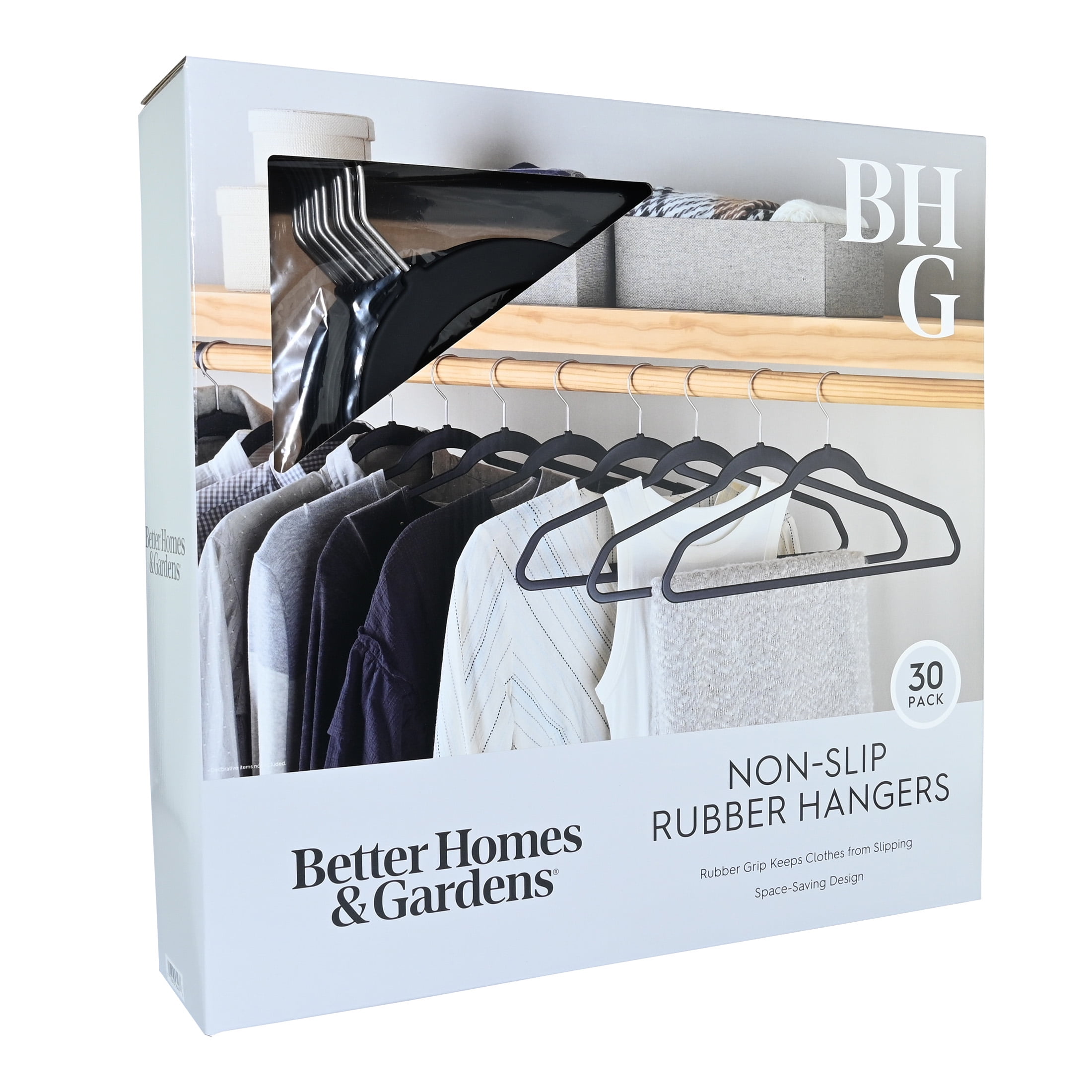 Better Homes & Gardens Rubber Hangers, 30 Pack - Walmart
