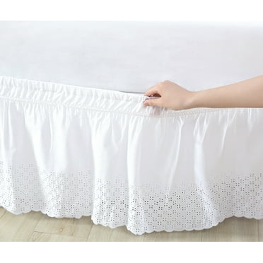Better Homes & Gardens Ruffled Bedskirt, White, Adjustable