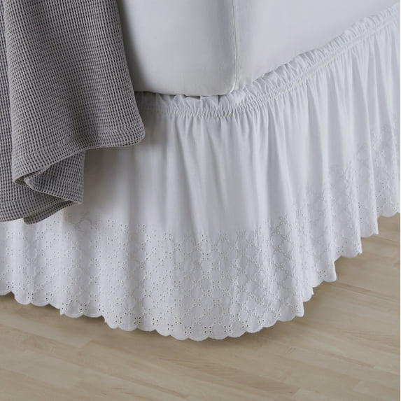 Better Homes & Gardens Ruffled Bedskirt, White, Adjustable