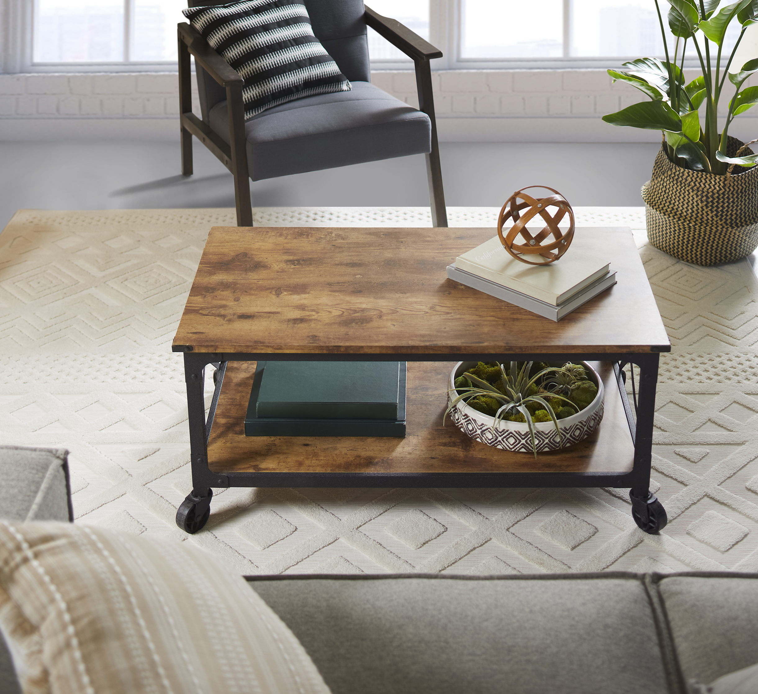 Better Homes & Gardens Rustic Country Coffee Table, Weathered Pine Finish - image 1 of 8
