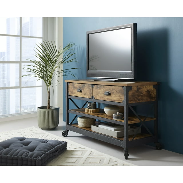 Better Homes & Gardens Rustic Country TV Stand for TVs up to 52", Weathered Pine Finish