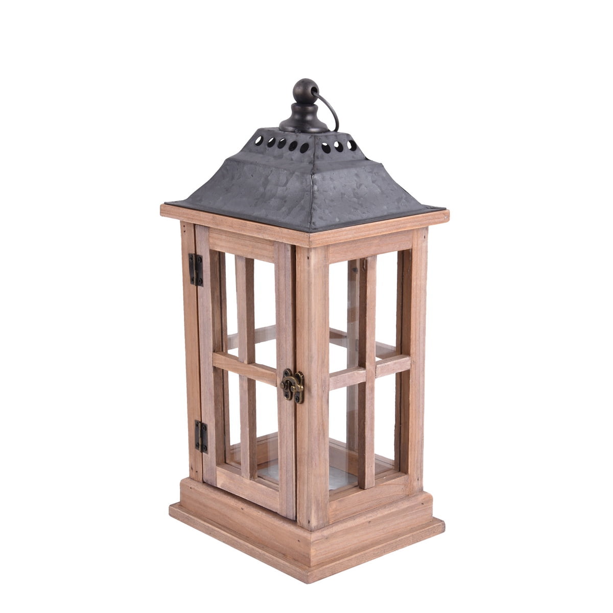 Better Homes & Gardens Rustic Wood Candle Holder Lantern, Small