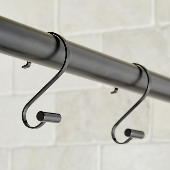 Better Homes & Gardens S-Shape Rustproof Stainless Steel Shower Hooks with T-Bar Ends, Black, 12