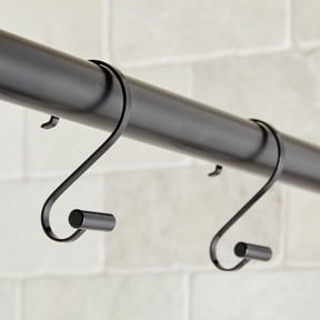 Better Homes & Gardens S-Shape Rustproof Stainless Steel Shower Hooks with T-Bar Ends, Black, 12