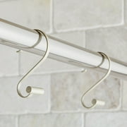 Better Homes & Gardens S-Shape Rustproof Stainless Steel Shower Hooks with T-Bar Ends, Nickel, 12