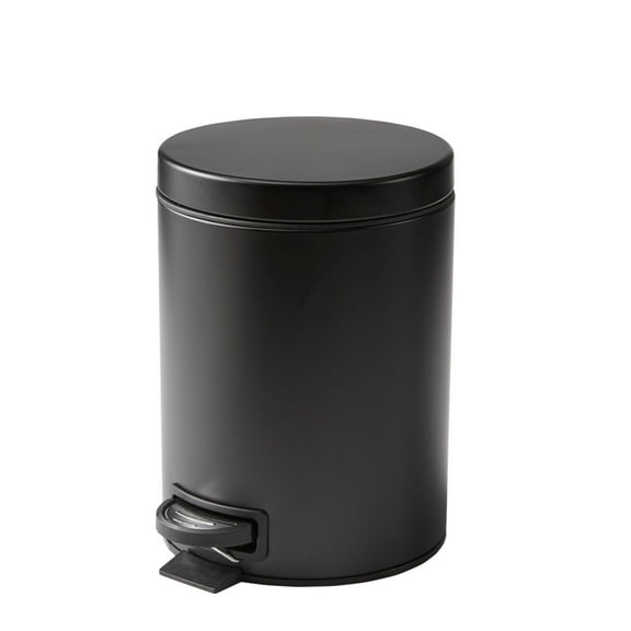 Better Homes & Gardens Matte Black 1.3 Gallon Metal Bathroom Waste Basket with Removable Liner