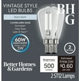 thumbnail image 1 of Better Homes & Gardens ST12 LED Light Bulb, 5-Watt (60W Equiv.) Daylight Dimmable E12 Base, 2PK CA, 1 of 9