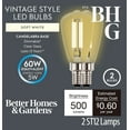 thumbnail image 1 of Better Homes & Gardens ST12 LED Light Bulb, 5-Watt (60W Equiv.) Soft White Dimmable E12 Base, 2PK CA, 1 of 9