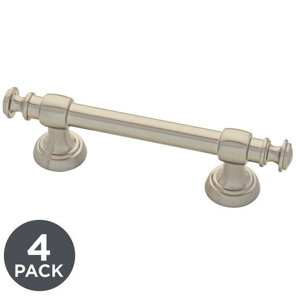 Better Homes & Gardens Safford 3" (76mm) Kitchen Cabinet Pull in Satin Nickel (4-Pack)