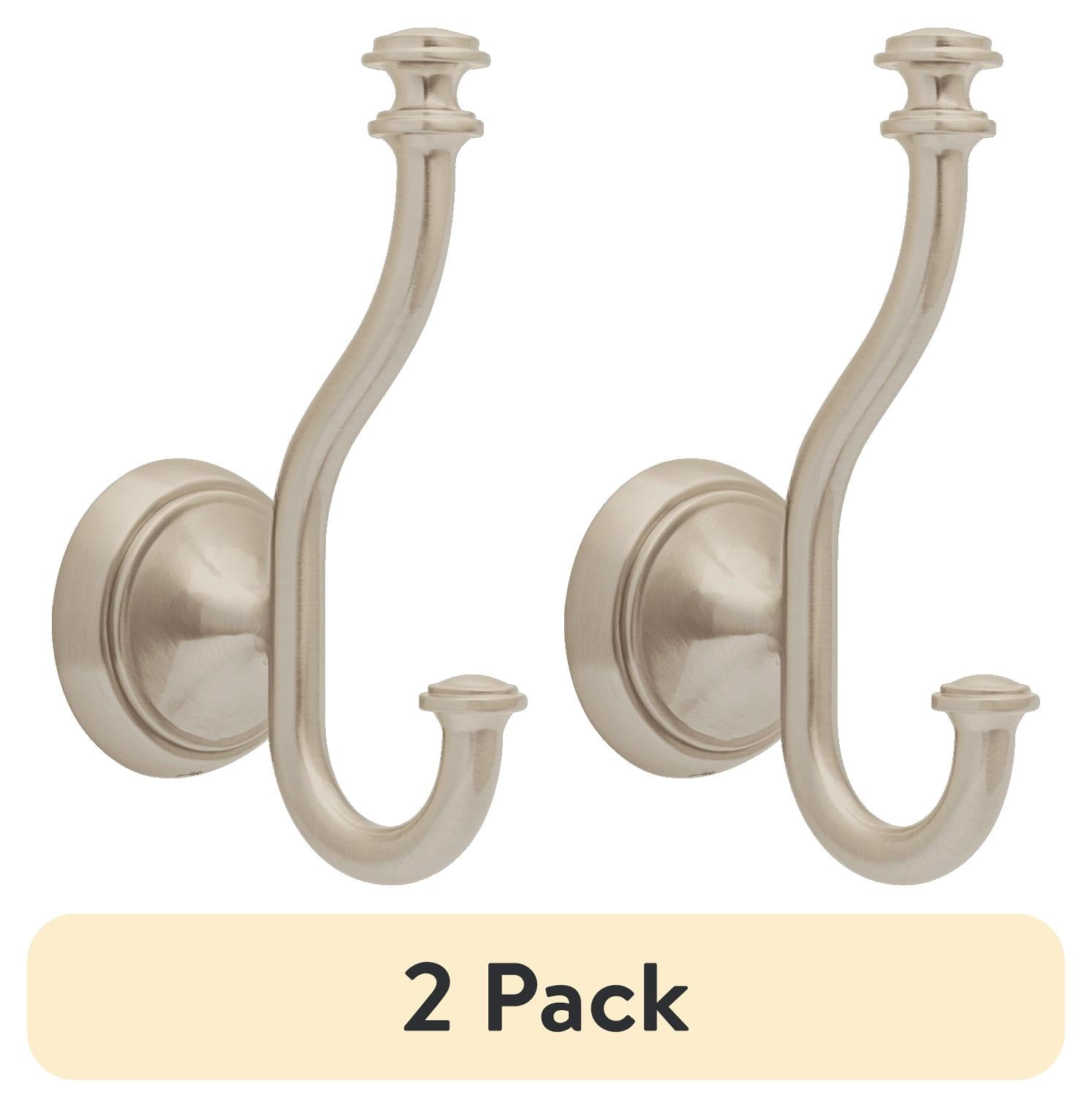 (2 pack) Better Homes & Gardens Safford Bathroom Towel Hook, Satin ...