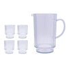 Better Homes & Gardens Sage 2.2-Quart Plastic Ribbed Pitcher Set with Tumblers, 5-Piece