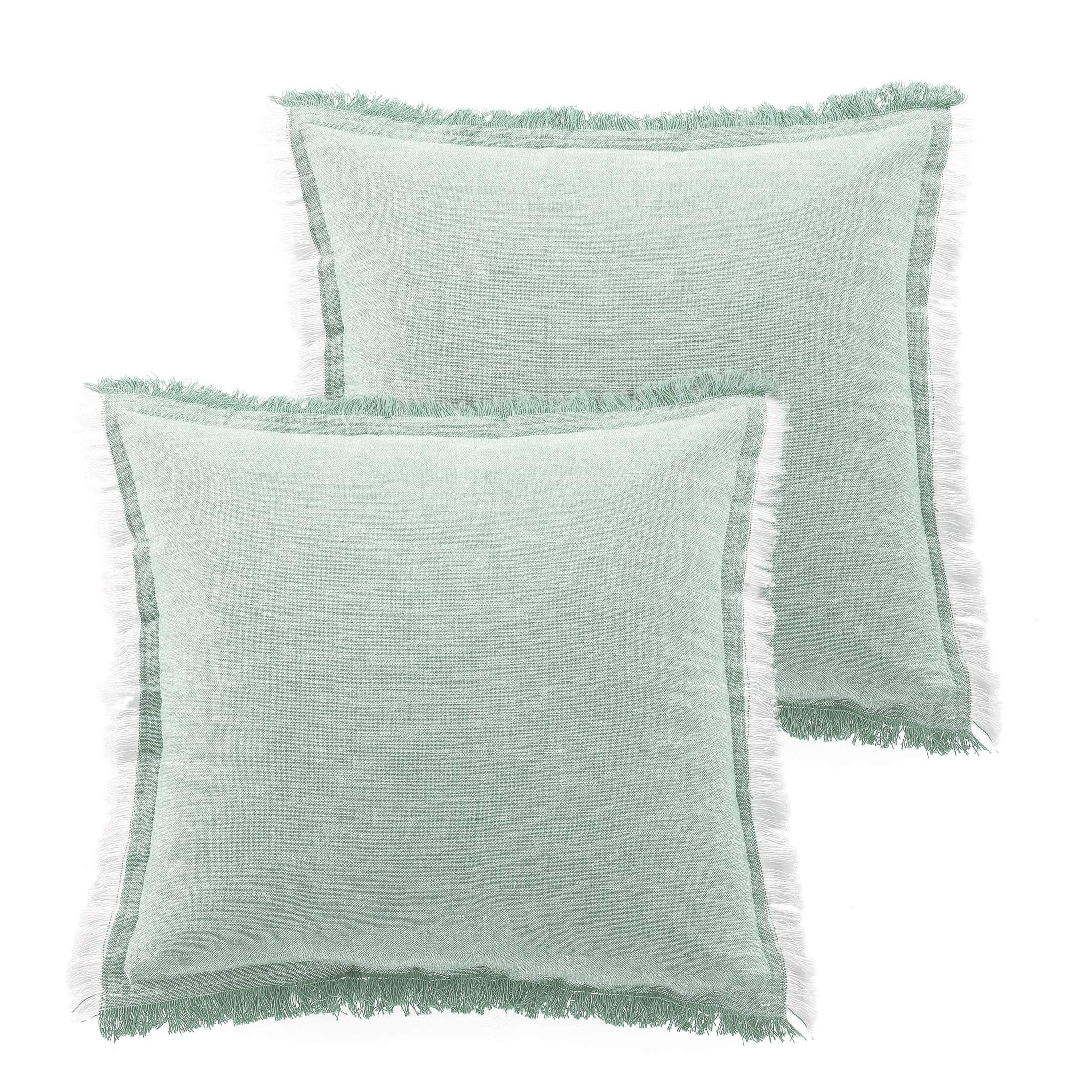 Better Homes & Gardens, Sage Throw Pillows, Square, 20 x 20, Soft Sea, 2  Pack 