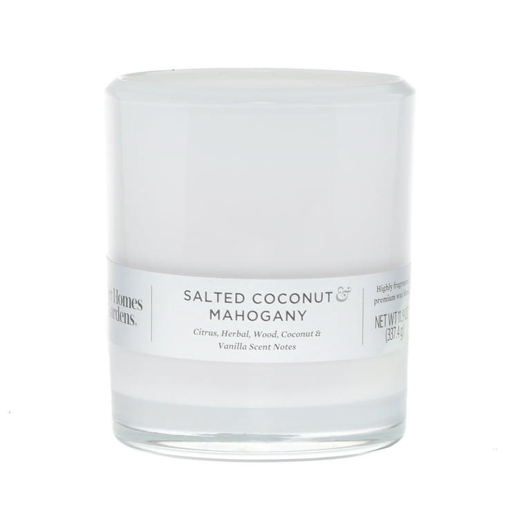Better Homes & Gardens 13oz Salted Coconut & Mahogany Scented Wooden Wick Jar Candle