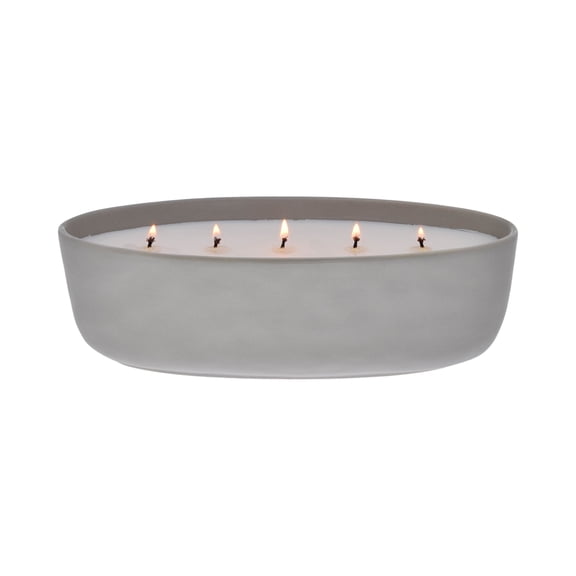 Better Homes and Gardens 5-Wick 40.5 oz Ceramic Candle, Salted Coconut & Mahogany, Grey
