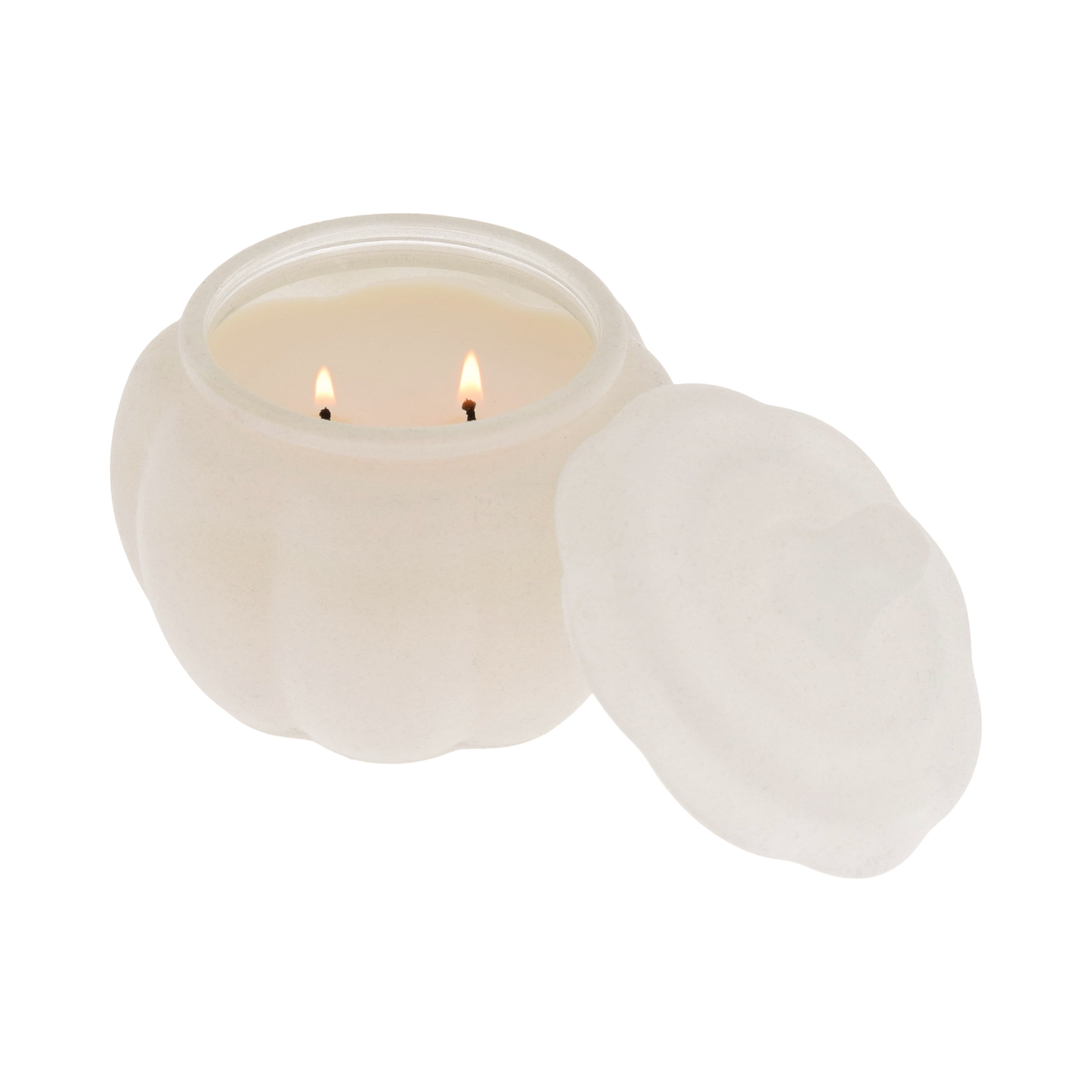 Better Homes & Gardens Salted Coconut Mahogany Scented 2-Wick 10oz (284.3 g) Medium Flocked Pumpkin Jar Candle