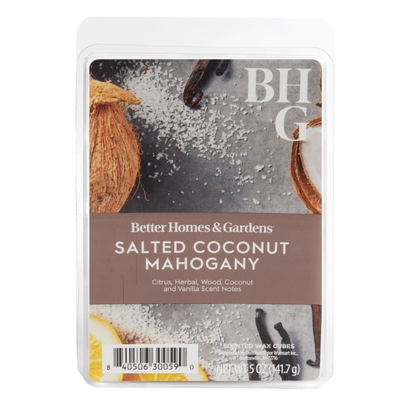 Better Homes & Gardens Salted Coconut & Mahogany Scented Wax Melts Value Pack, 5 oz