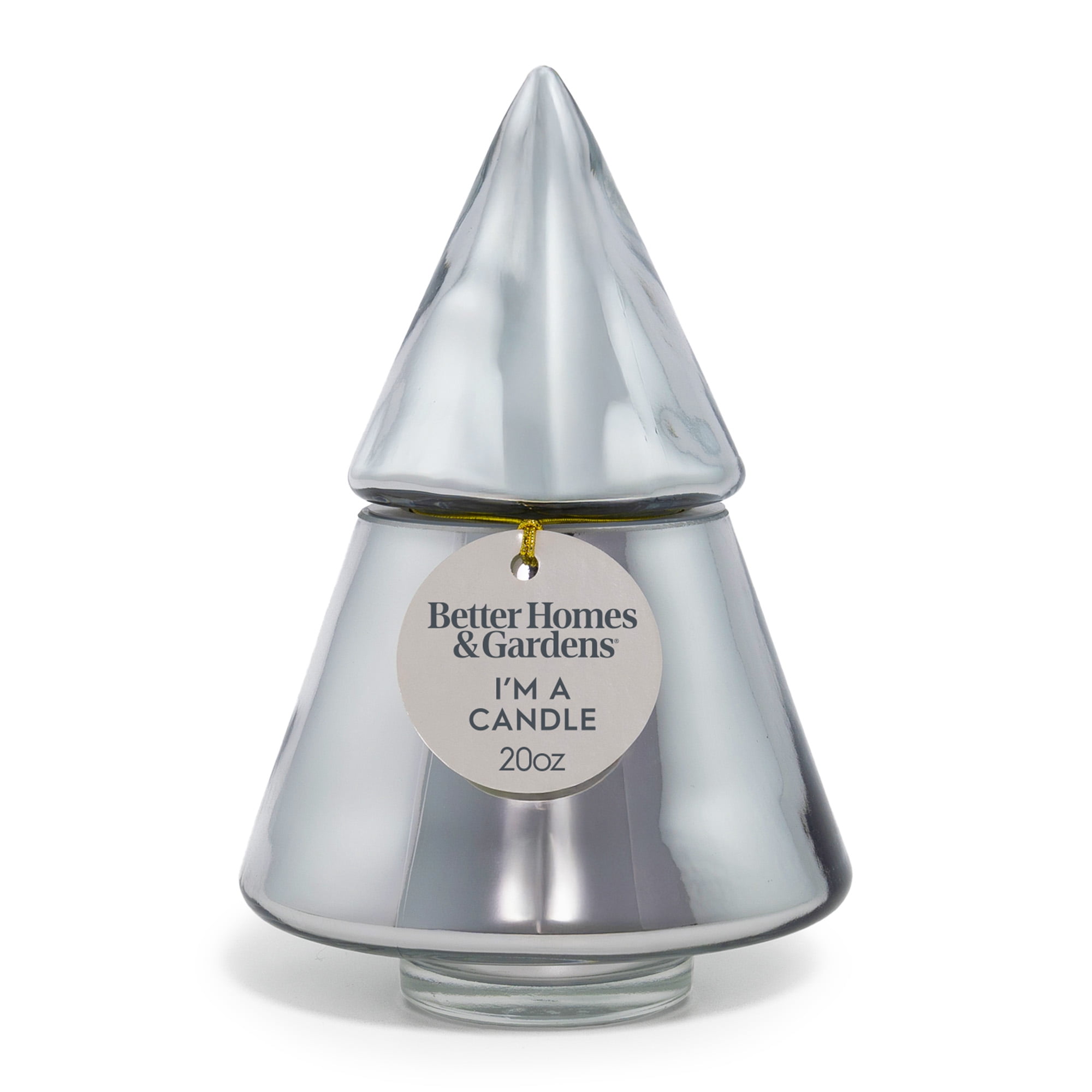 Better Homes & Gardens 2-Wick Metallic Glass Christmas Tree Candle