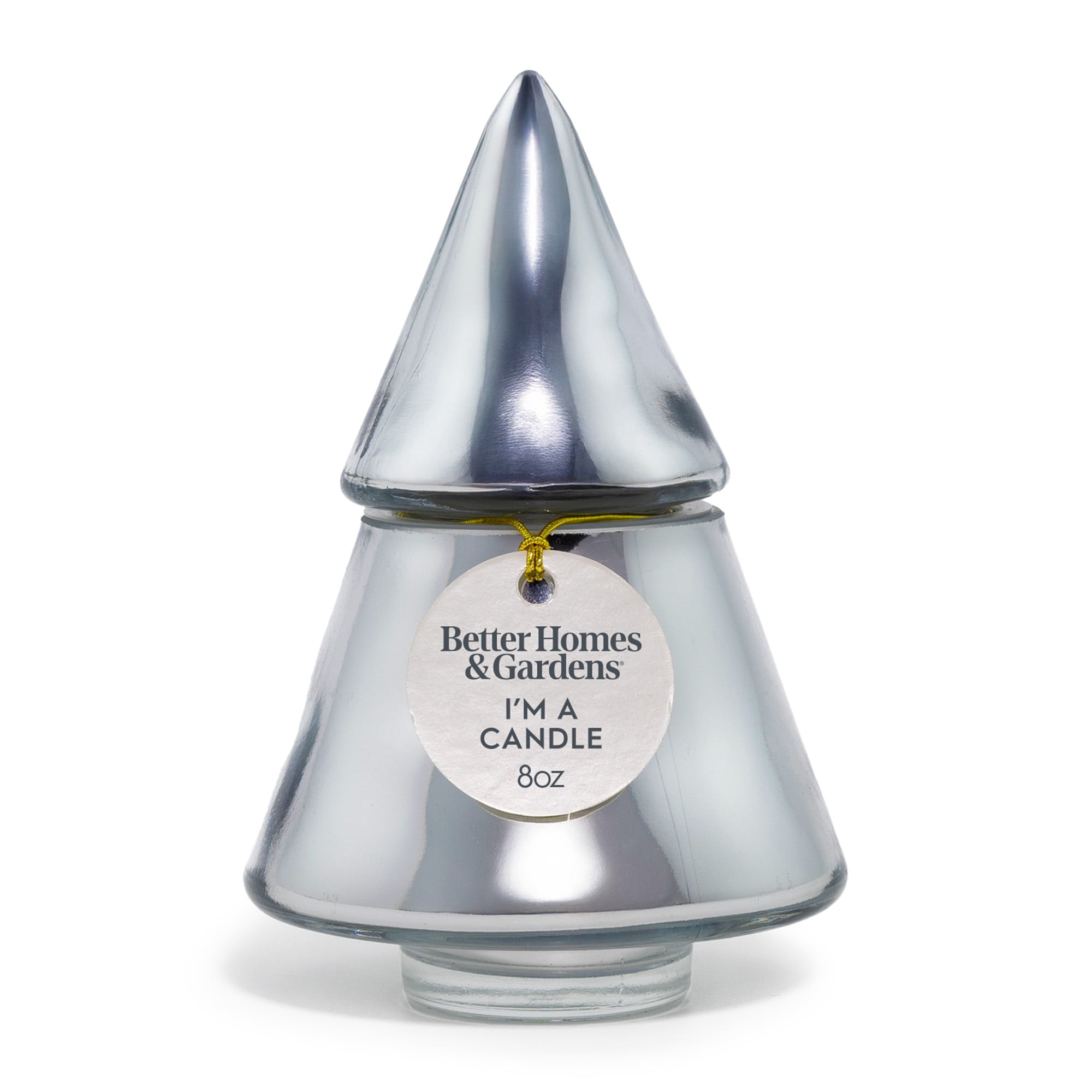 Better Homes & Gardens 1-Wick Metallic Glass Christmas Tree Candle, Salted Coconut Mahogany, 8 oz