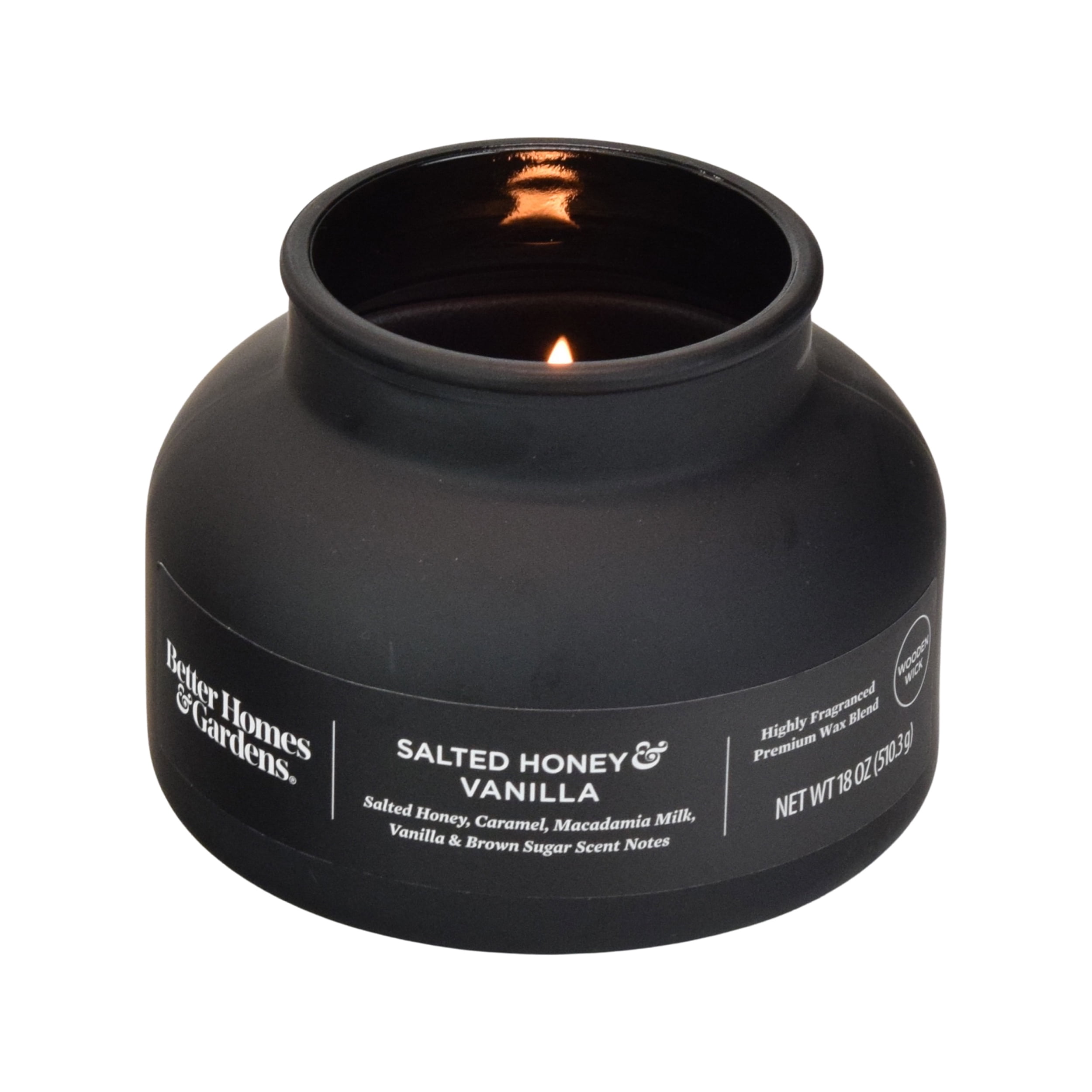 Better Homes & Gardens Salted Honey and Vanilla Scented Wooden Wick 18oz Bell Jar Candle