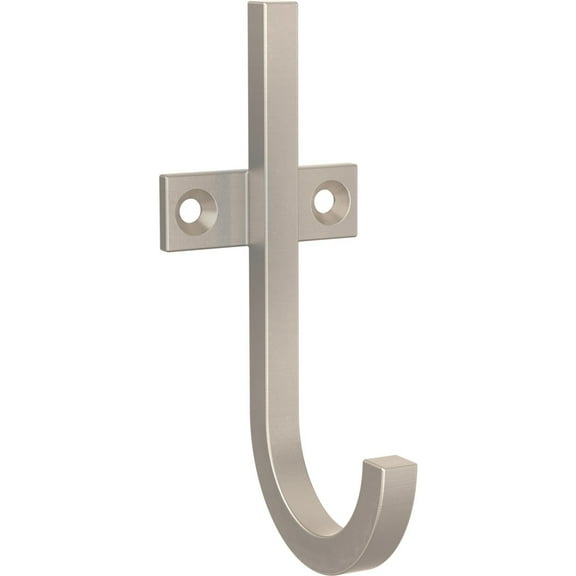 Better Homes & Gardens Satin Nickel 1 Prong  J Hook, 1 Hook, 35lb Weight Limit