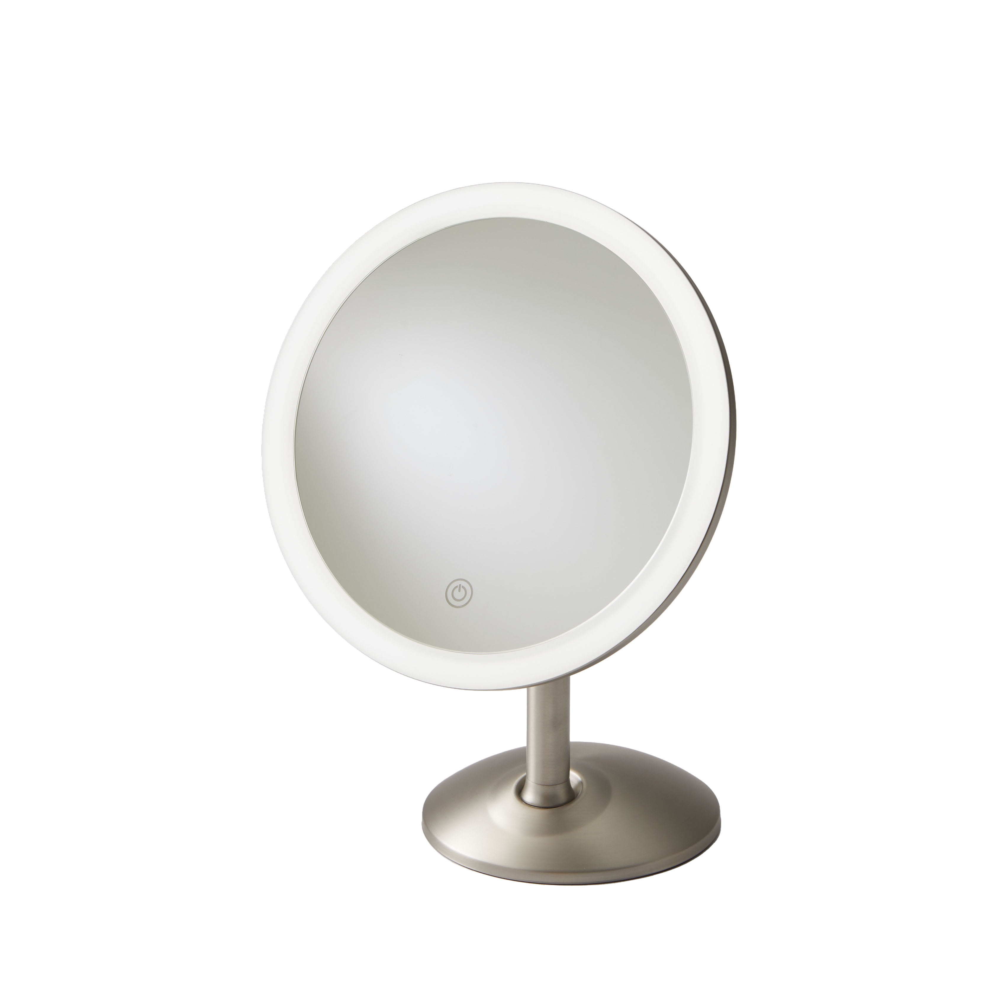 Better Homes & Gardens Rechargeable LED Vanity Mirror in a Satin Nickel Finish