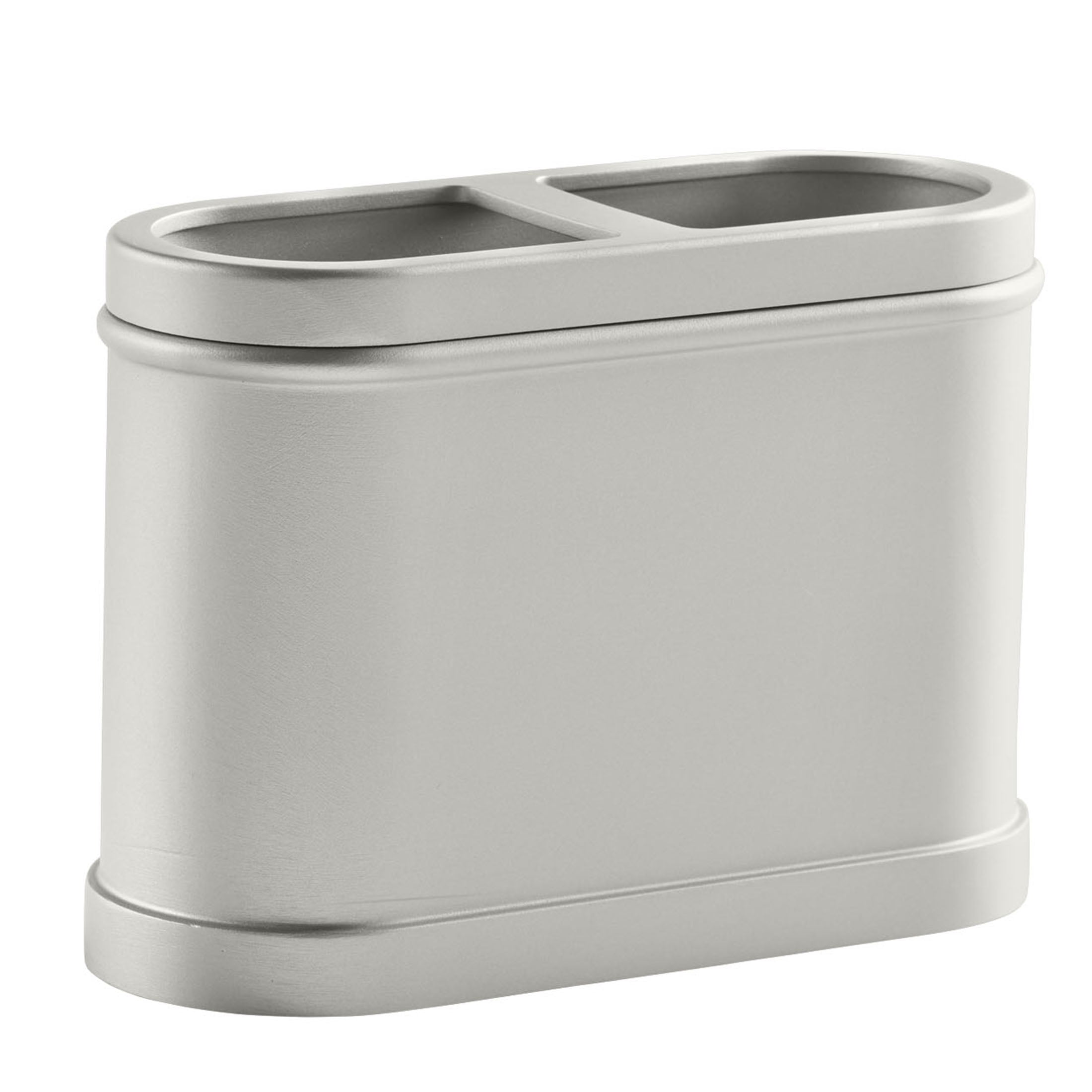 Satin Nickel Metal Toothbrush Holder with Divided Slots