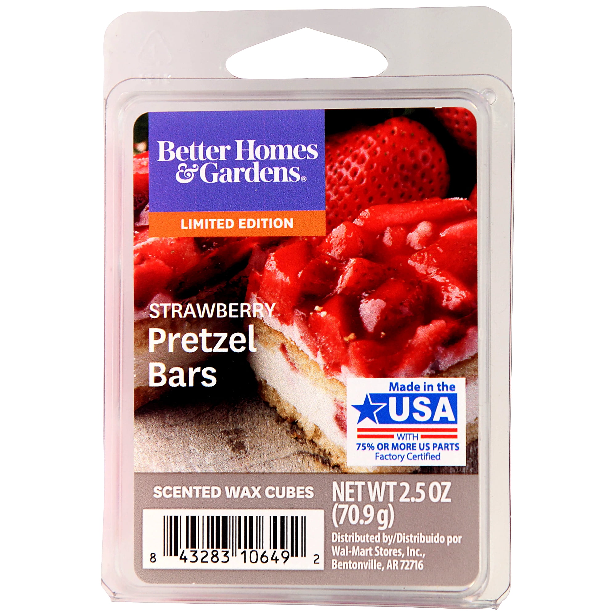 Better Homes & Gardens, Scented Wax Cubes, Strawberry Pretzel Bars