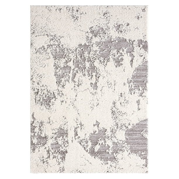 Better Homes & Gardens Shag Modern Grey Abstract Area Rug, 5' x 7