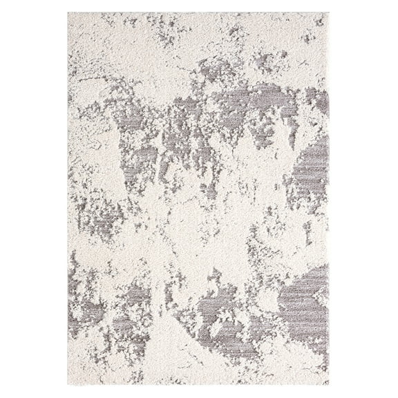 Better Homes & Gardens Shag Modern Grey Abstract Indoor Area Rug, 5' x 7'