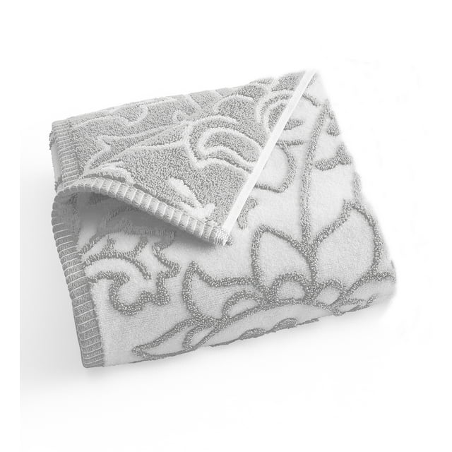 Better Homes & Gardens Sheared Paisley Hand Towel, Soft Silver