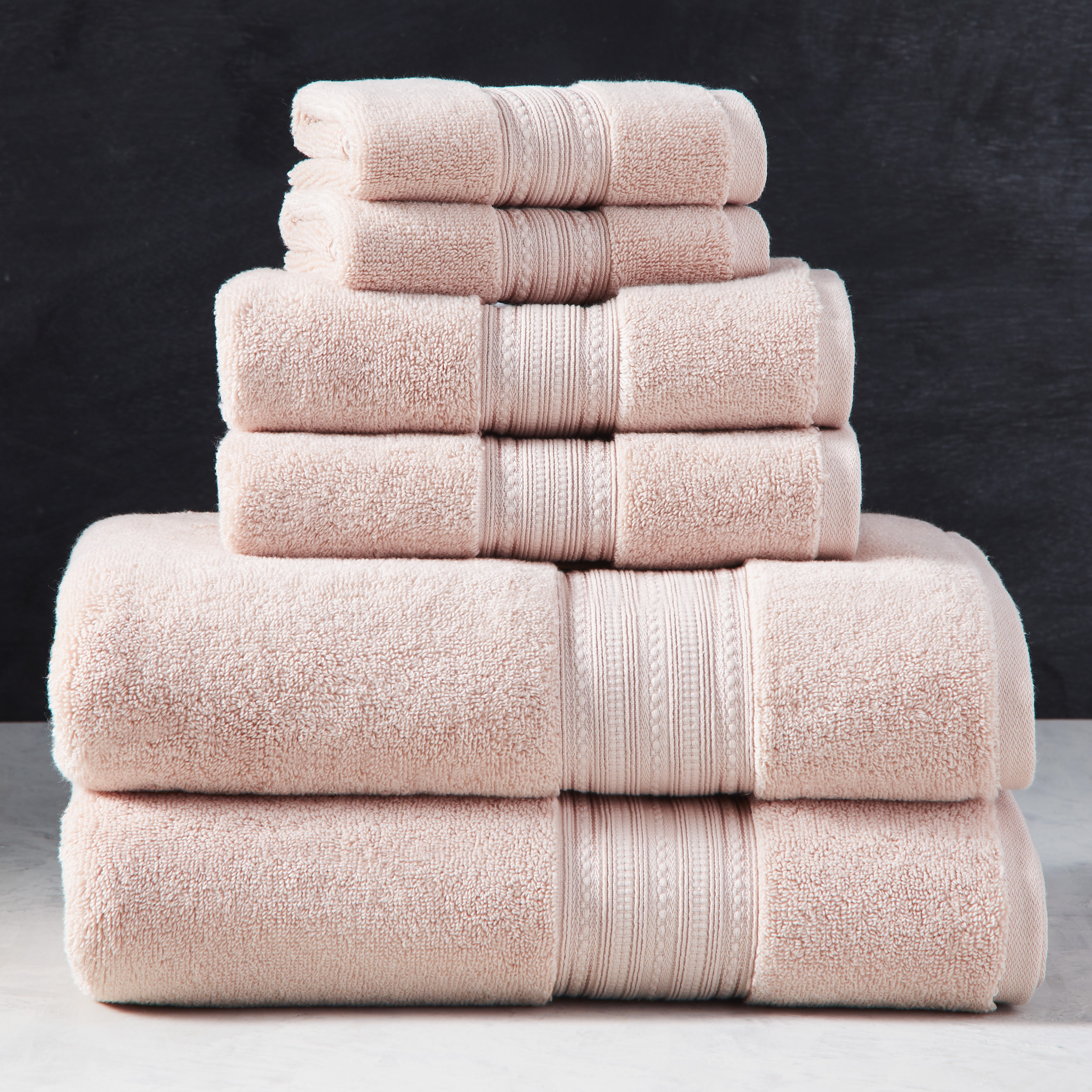 Better Homes & Gardens Signature Soft 6 Piece Solid Towel Set, Cherry Blossom Pink - image 1 of 7