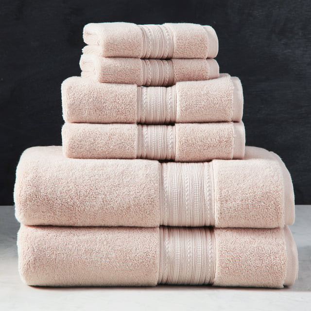 Better Homes & Gardens Signature Soft 6 Piece Solid Towel Set, Cherry Blossom Pink