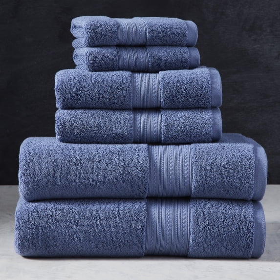 Better Homes & Gardens Signature Soft 6 Piece Solid Towel Set, Insignia Blue