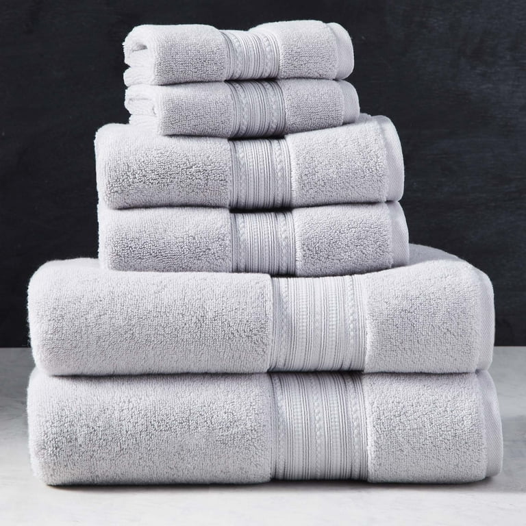 Better Homes & Gardens Signature Soft 6 Piece Solid Towel Set, Soft Silver