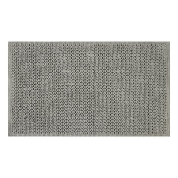 Better Homes & Gardens Signature Soft Cotton Looped Bath Mat, Soft Silver, 20" x 34"