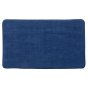 Better Homes & Gardens Signature Soft Cotton Memory Foam Bath Rug, Blue Admiral, 20" x 34"