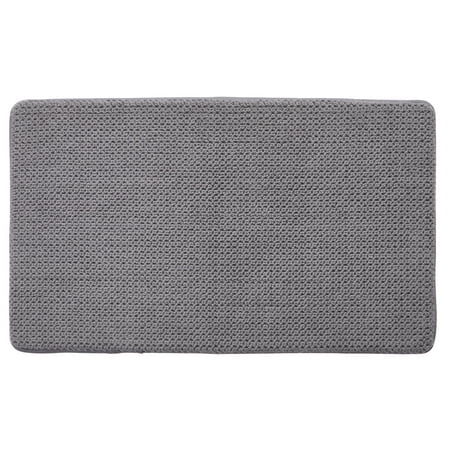 Better Homes & Gardens Signature Soft Cotton Memory Foam Bath Rug, Gray Flannel, 20" x 34"
