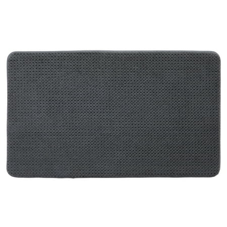 Better Homes & Gardens Signature Soft Cotton Memory Foam Bath Rug, Grey Shadow, 20" x 34"