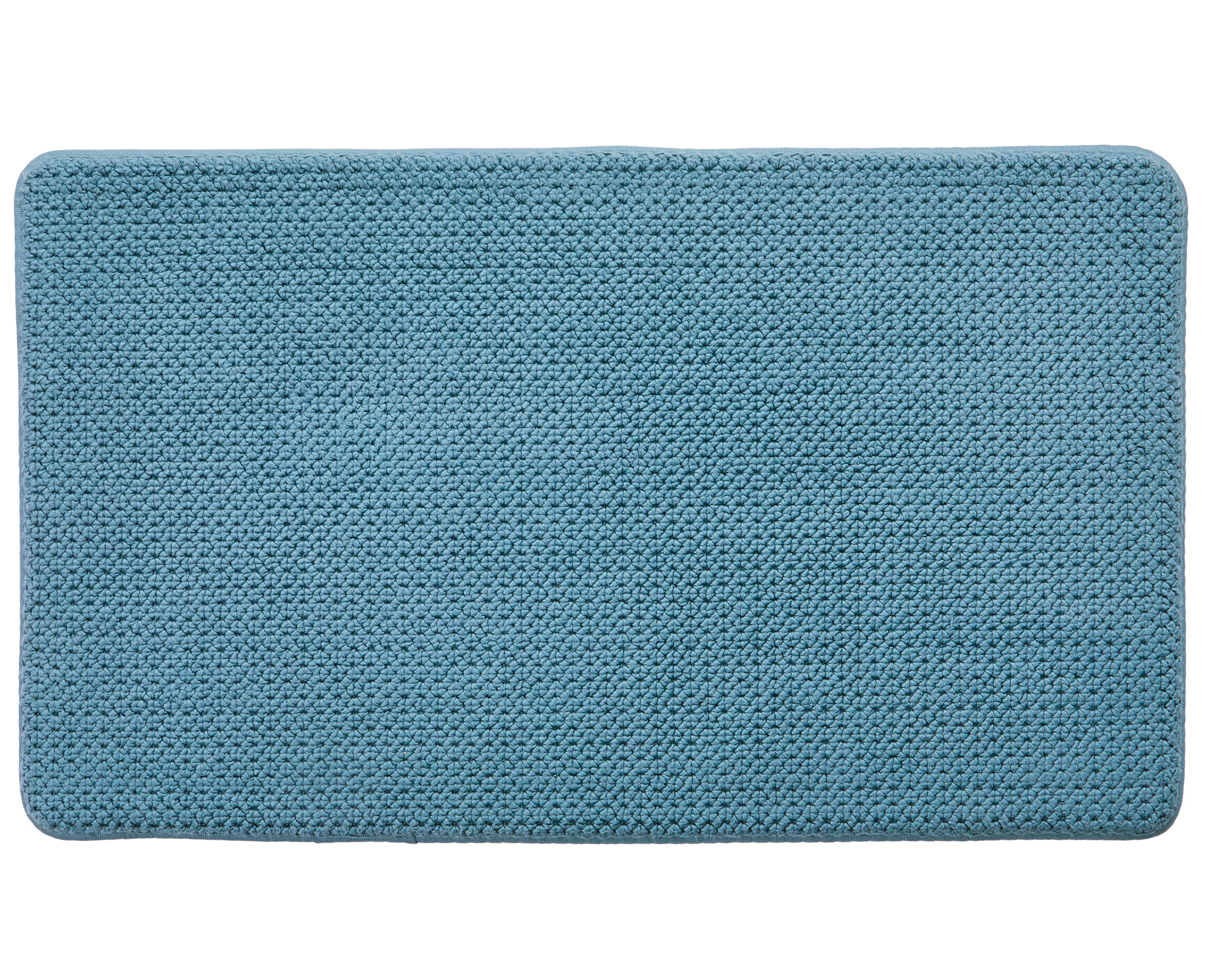 Better Homes & Gardens Signature Soft Cotton Memory Foam Bath Rug, Nimbus Blue, 20" x 34"
