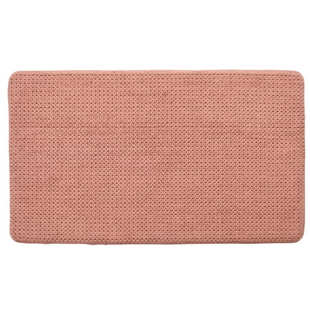 Better Homes & Gardens Signature Soft Cotton Memory Foam Bath Rug, Old Rose, 20" x 34"